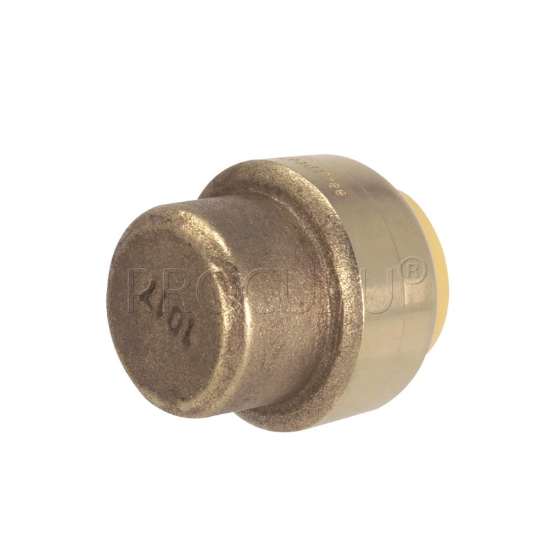 PROCURU [10-Pack] PROCURU 3/4-Inch PushFit End Cap, Push-to-Connect Plumbing Brass Fitting for Copper, PEX, CPVC, PE-RT Pipe (8X3014-10P) - Image 4